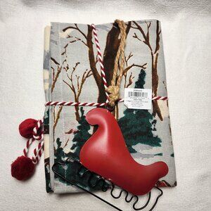 tag Ltd. 2017 Christmas Theme Dish Towels 18"x26" Sleigh Ornament And Tassels
